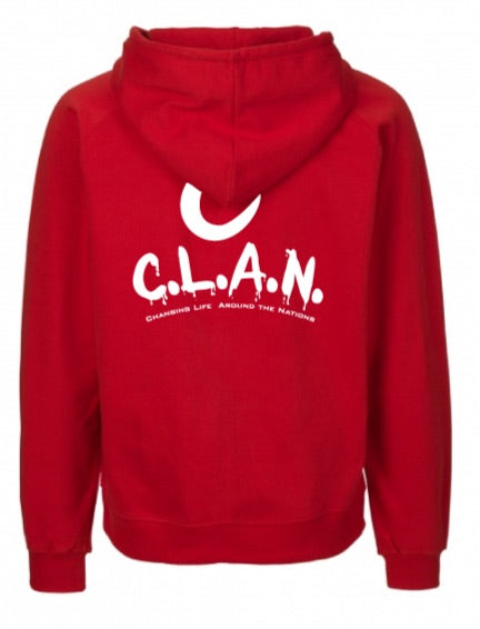 C.L.A.N. ‘C’ Red & White Pullover