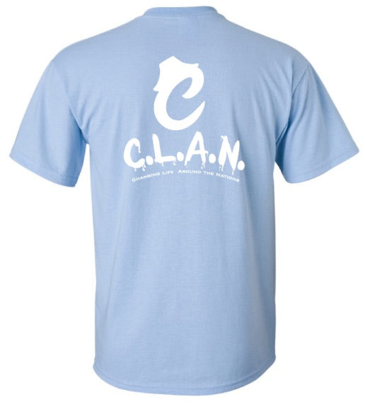 C.L.A.N. ‘C’ Light Blue & White T-Shirts